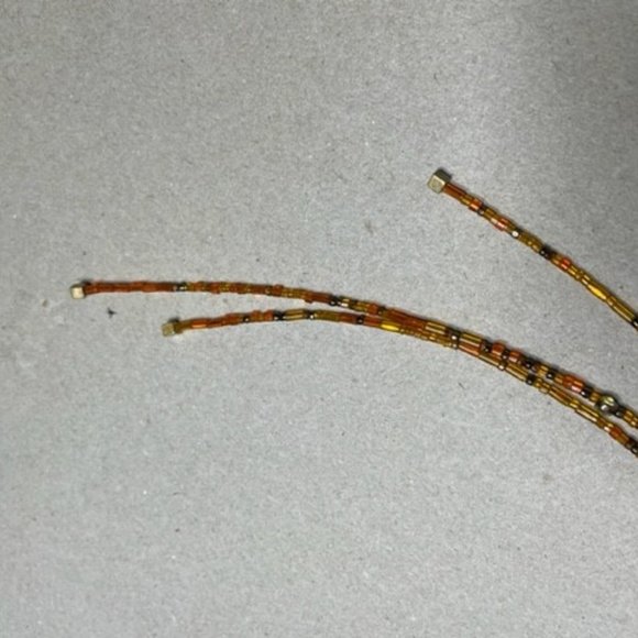 Vintage Dyberg and Kern Multi Strand Beaded Lariat with Gold tone Ends Gorgeous - Picture 6 of 7